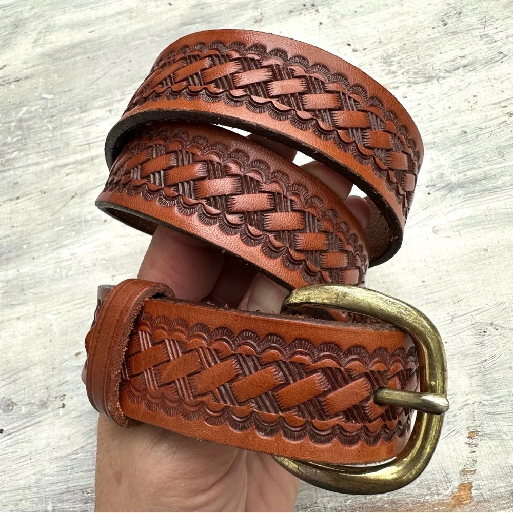 Hand Tooled Western Belt 34”